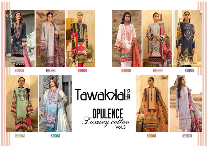 Tawakkal Opulence Latest Fancy Designer Regular Casual  Luxury Cotton 3 Pure Cotton Karachi Dress Material Collection
